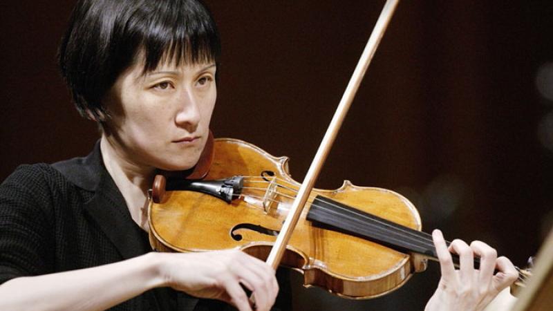 Ciro Longobardi  e la violinista Hae-Sun Kang