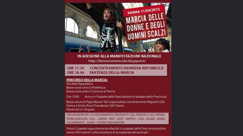 In marcia scalzi per i diritti dei profughi