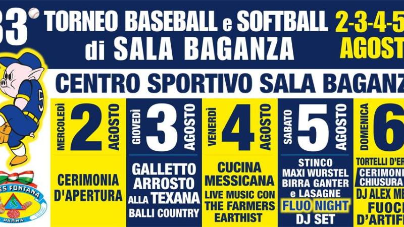 33° Torneo di baseball e softball a Sala Baganza 